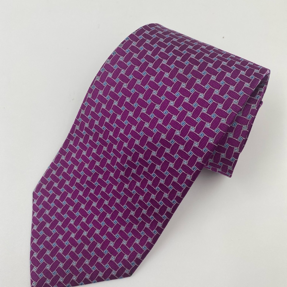 Brooks Brothers Purple Silk Geometric Tie